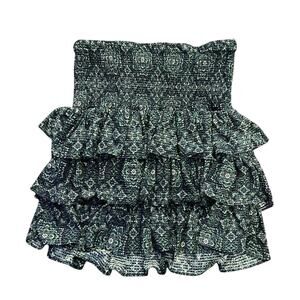 Green and blue sequin boho skirt